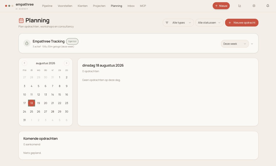 Planning met eigen tijdregistratie en agenda in één scherm